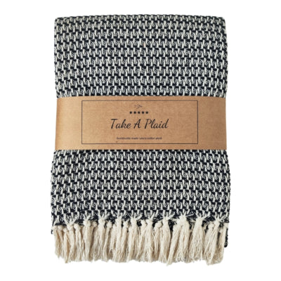 Prends un plaid 35 coton recyclé noir 130 x 180 cm | 16 pièces
