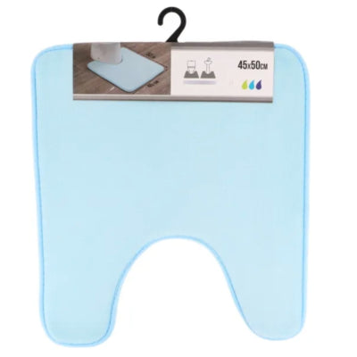 Tapis de toilette en microfibre bleu clair 45 x 50 cm | 16 pièces