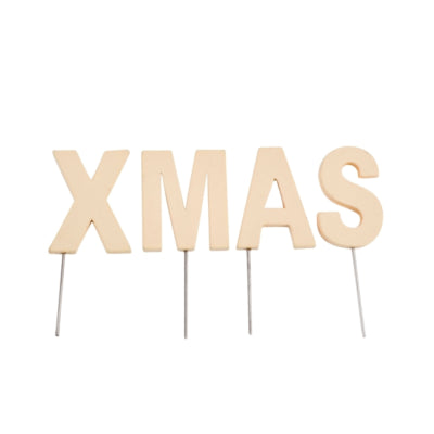 Abi décoration Bouchons de lettre de Noël crème de Noël 5 cm | 24 pièces