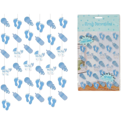 Amscan décoration à suspendre baby shower garçon 210 cm | 24 pièces