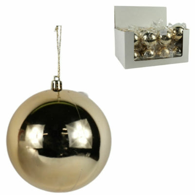 Boule de Noël dorée 10 cm | 24 pièces