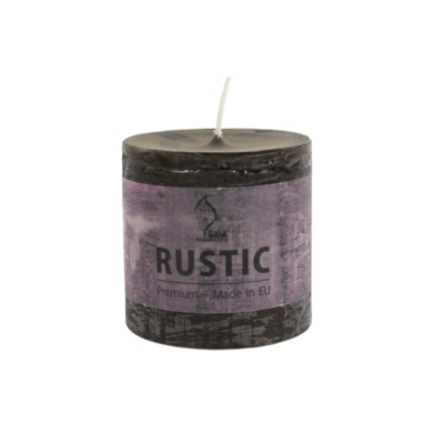 Bougie pilier Gala rustique violet 8 x 8 cm | 12 pièces