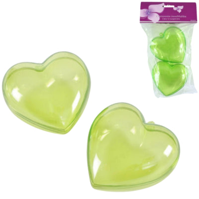 Pendentif coeur vert 10 cm 2 pièces | 24 pièces