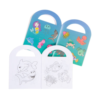 Livre de coloriage avec autocollants animaux marins 13 cm | 48 pièces