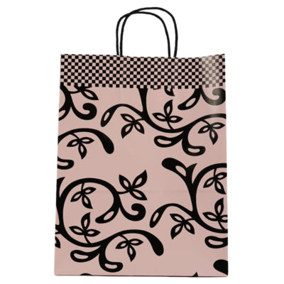 Sac en papier rose et noir 31 cm lot de 250