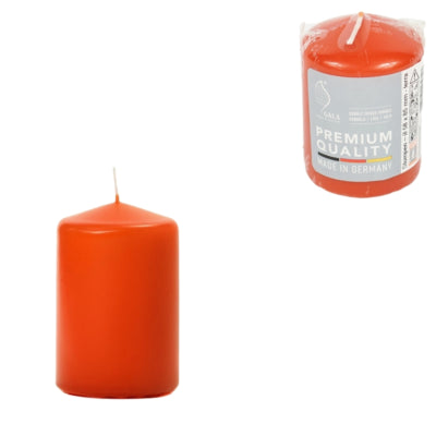 Bougie pilier Gala orange 5,8 x 8,5 cm | 24 pièces