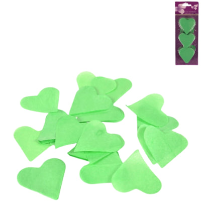 Confettis coeur vert 100 g | 24 pièces