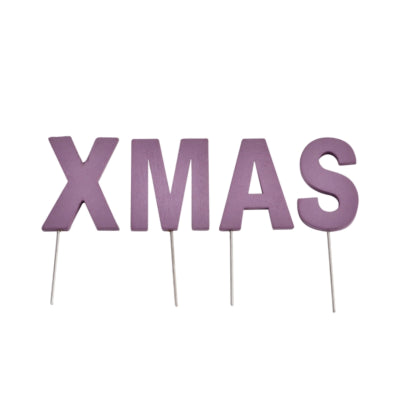 Abi décoration lettres de Noël bouchons Noël violet 5 cm | 24 pièces