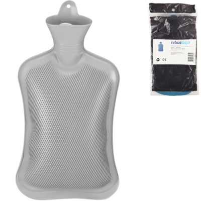 Relaxdays warmwater kruik grijs 2 l | 6 stuks
