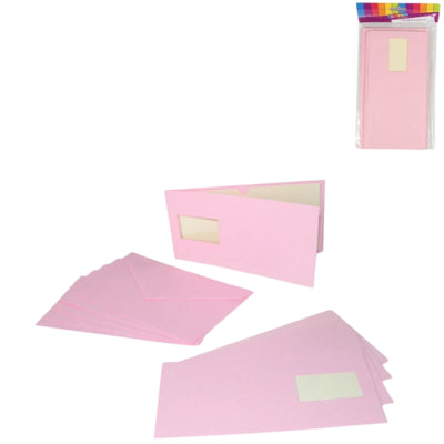 Cartes d'invitation et enveloppes rose 5 pièces | 48 pièces