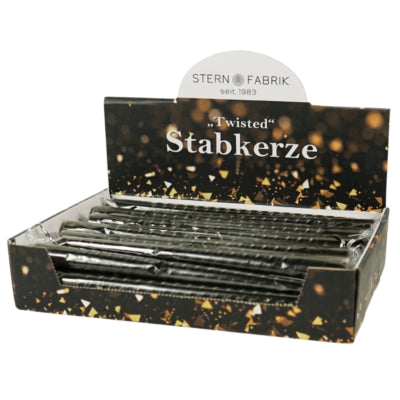 Stern Fabrik Bougie de table Twist noire 2,2 x 25 cm | 36 pièces