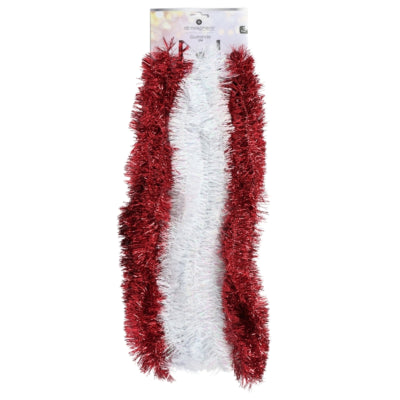 Guirlande aluminium blanc rouge 200 cm lot de 3 | 24 pièces