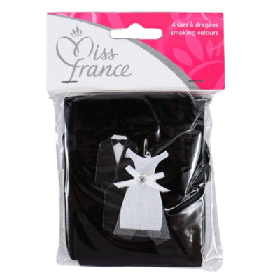 Sacs de mariage en velours 10 cm 4 pièces | 24 pièces