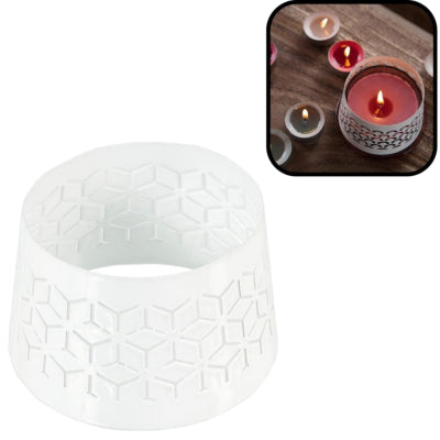 Bouchon Spaas (r) pour bougies géométrique blanc 8,5 cm | 36 pièces