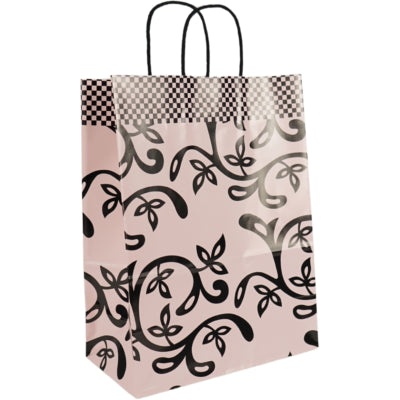 Sac en papier rose et noir 31 cm lot de 250