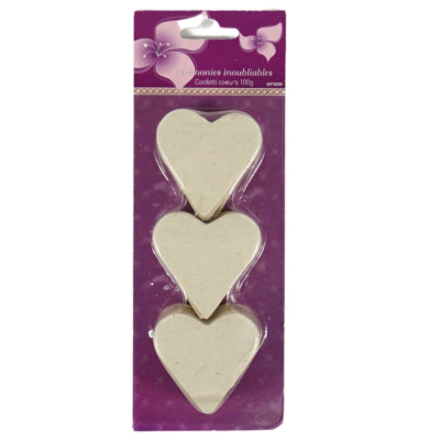 Confettis coeur ivoire 100 g | 24 pièces