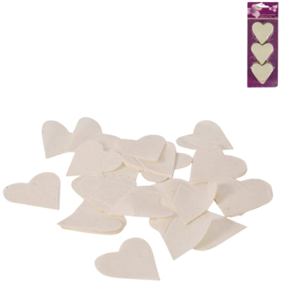 Confettis coeur ivoire 100 g | 24 pièces