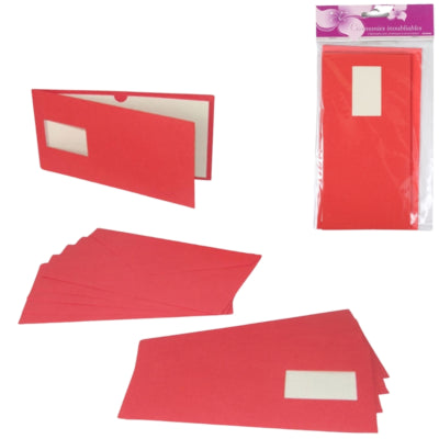Cartes avec enveloppes rouge 21 cm 5 pièces | 48 pièces