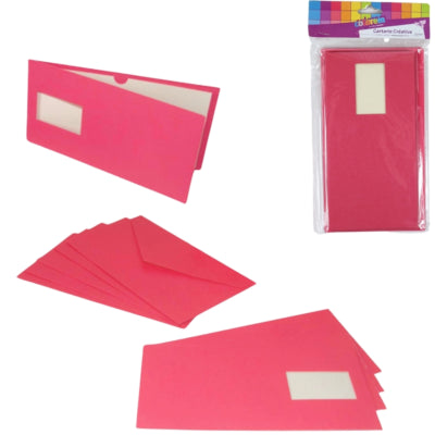 Cartes avec enveloppes fuchsia 21 cm 5 pièces | 48 pièces