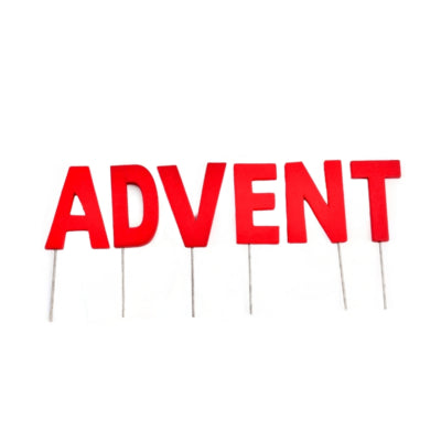 Abi décoration Bouchons lettres de Noël Avent rouge 5 cm | 24 pièces
