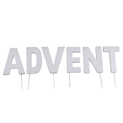 Abi décoration Bouchons lettres de Noël Avent argenté 8 cm | 24 pièces