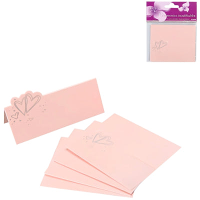Cartes de table coeur rose 10 cm 5 pièces | 24 pièces
