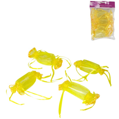 Emballage cadeau jaune 13 cm lot de 4 | 48 pièces