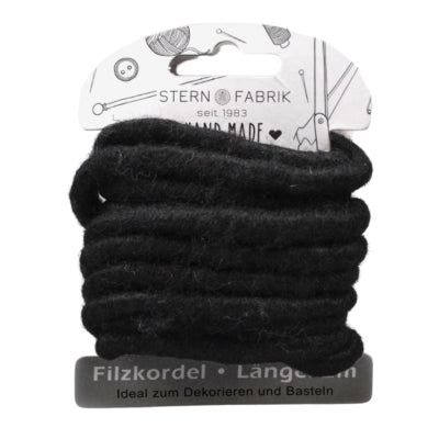 Cordon en feutre Stern Fabrik noir 2 m | 36 pièces