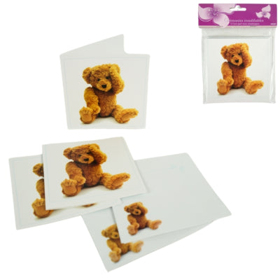 Cartes de notification baby shower ours en peluche 12 cm 5 pièces | 48 pièces