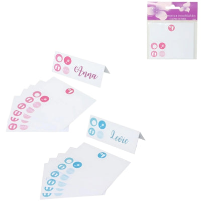 Cartes de table baby shower bebé 2 assorties lot de 6 | 24 pièces