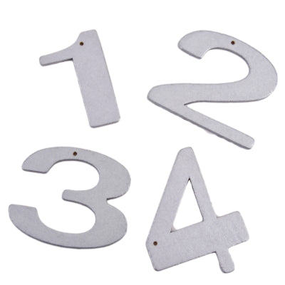 Lettres décoratives 1,2,3,4 argentées 6 cm | 24 pièces