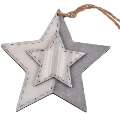 Pendentif Ngk étoile gris 19 cm | 24 pièces