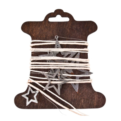 Guirlande étoile métal rouille marron crème corde 100 cm | 48 pièces