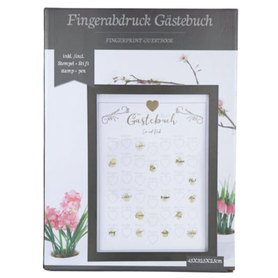 Livre d'or empreinte digitale avec paillettes et marqueur 45 cm | 6 pièces