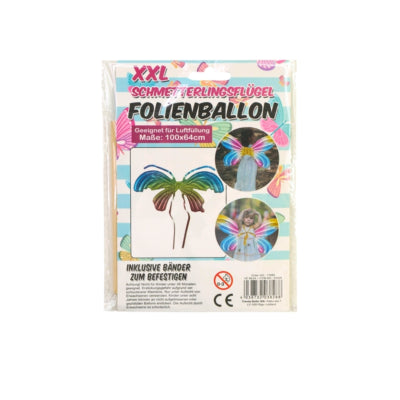 Ballon aluminium ailes de papillon arc-en-ciel 100 cm | 24 pièces