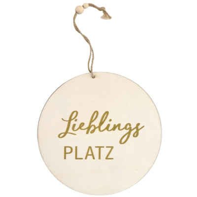 Décoration à suspendre lieblings platz bois 20 cm 2 assortis | 48 pièces