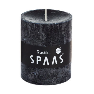 Spaas (r) bougie pilier rustique noir 7 x 8 cm | 16 pièces
