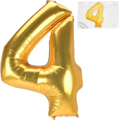 Amscan ballon en aluminium jumbo numéro 4 couleur or 137 cm | 36 pièces