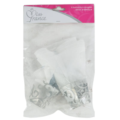 Emballage cadeau Miss France gris 5 cm lot de 6 | 24 pièces