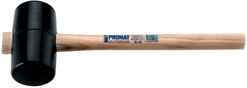 Marteau en caoutchouc Promat tecwerk | principal d. 40 mm longueur de la tête 80 mm | bois de frêne noir | 90 rivage une piste plate - 4000811570