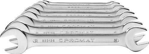 Jeu de clés à fourche doubles Promat tecwerk | 8 pièces sw6-22 mm | acier au chrome-vanadium chromé - 4000823200
