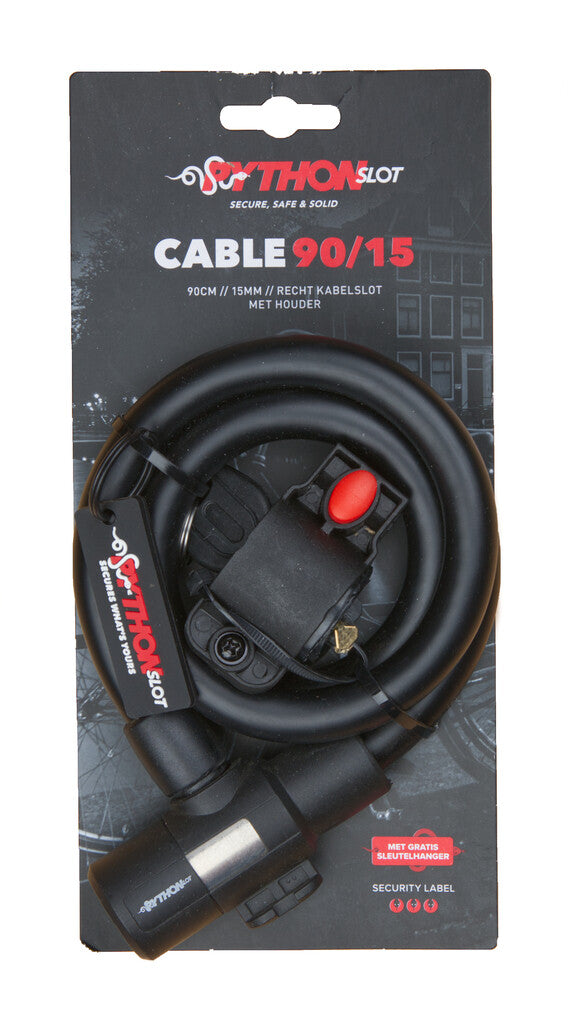 Câble antivol Python Lock 15mmx90cm, avec support