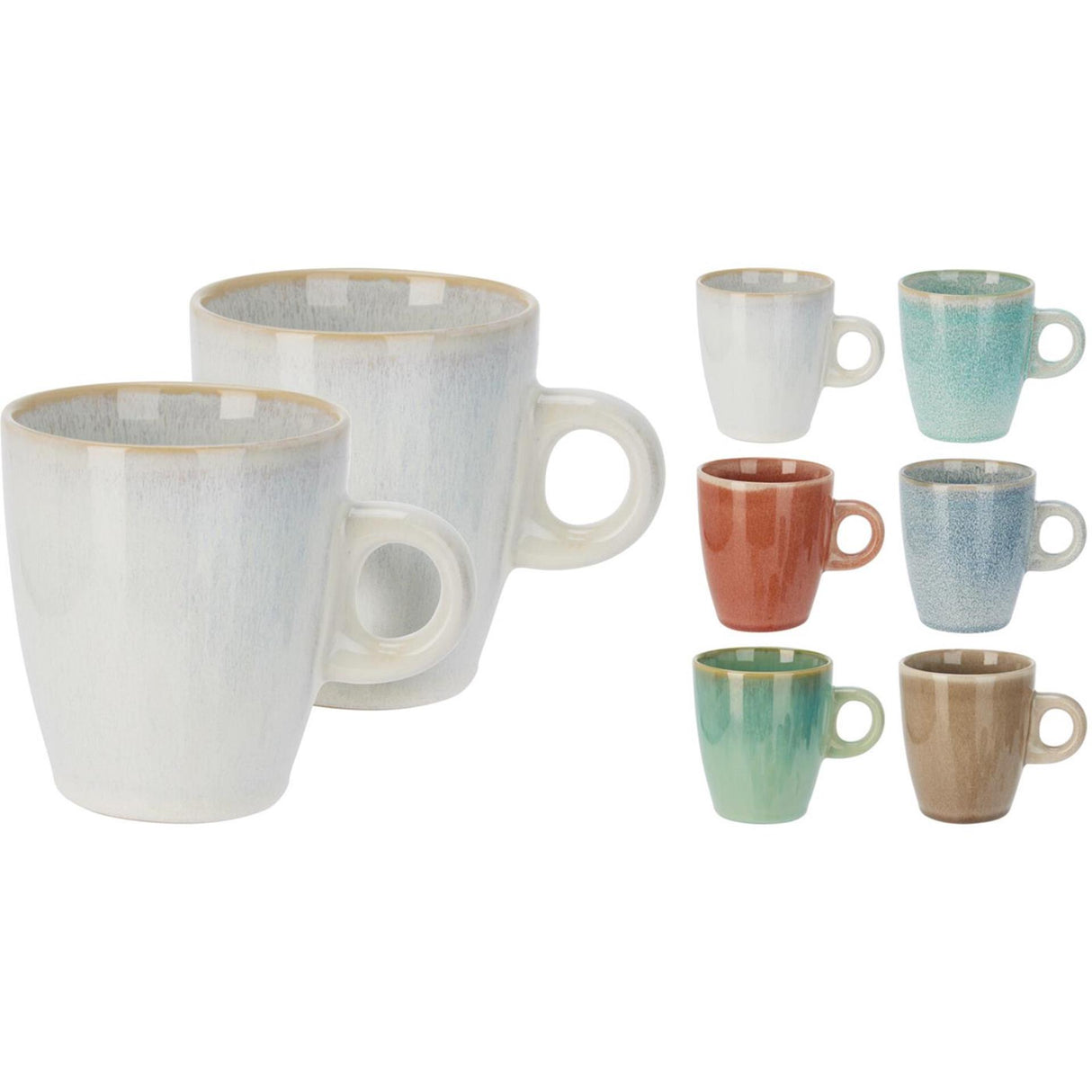 Excellente tasse d'articles ménagers en faïence 220ml, lot de 2 pièces