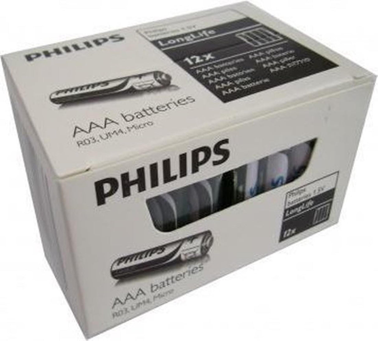 Piles Philips longlife aaa r03 boîte de 12 blisters de 4 pièces