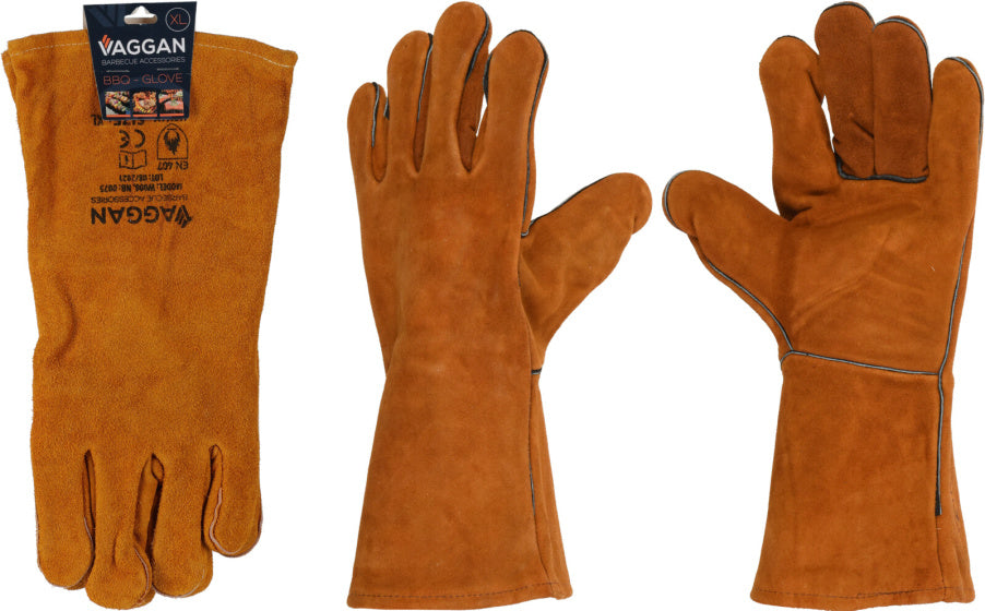 Gants de barbecue Vaggan en cuir taille marron 11 xl