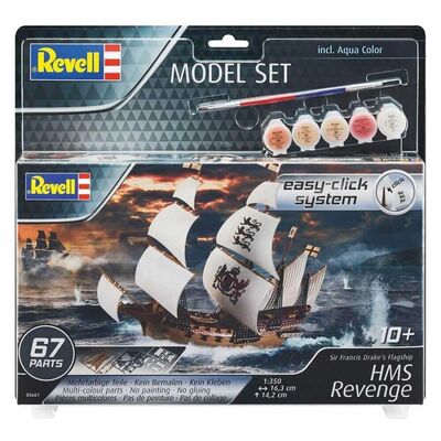 Système de clic facile et phare d'Otto Simon Revell HMS Revenge Sir Francis Drake comprenant peinture et pinceau