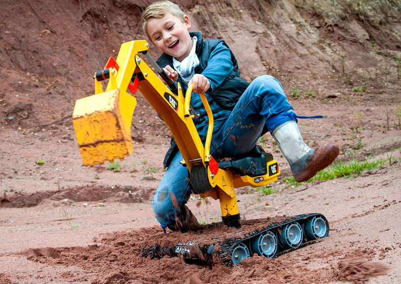 Excavatrice Rolly Toys Rollydigger XL Cat 96 cm en acier jaune