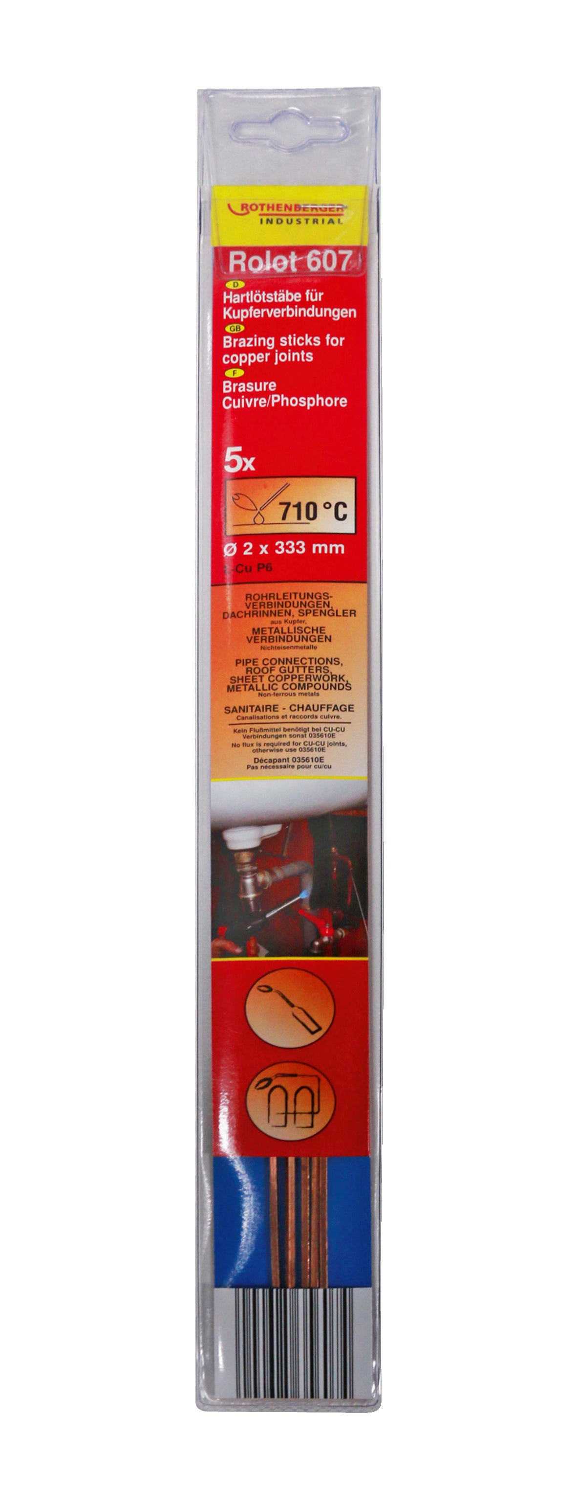Rothenberger 5 baguettes de soudage cu