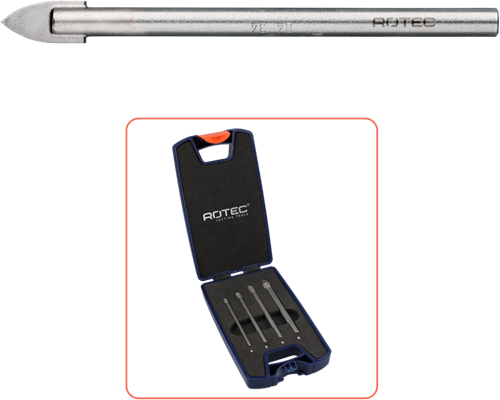 Rotec glasboren set | 229 | 4-delig | ø4-8 - 900.1009