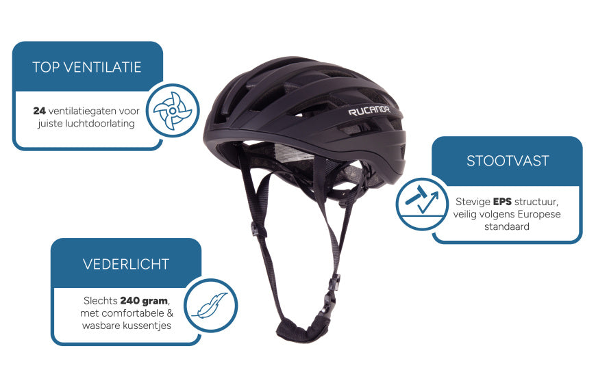 Casque de vélo Rucanor Grav réglable noir taille 55-58 cm (M)